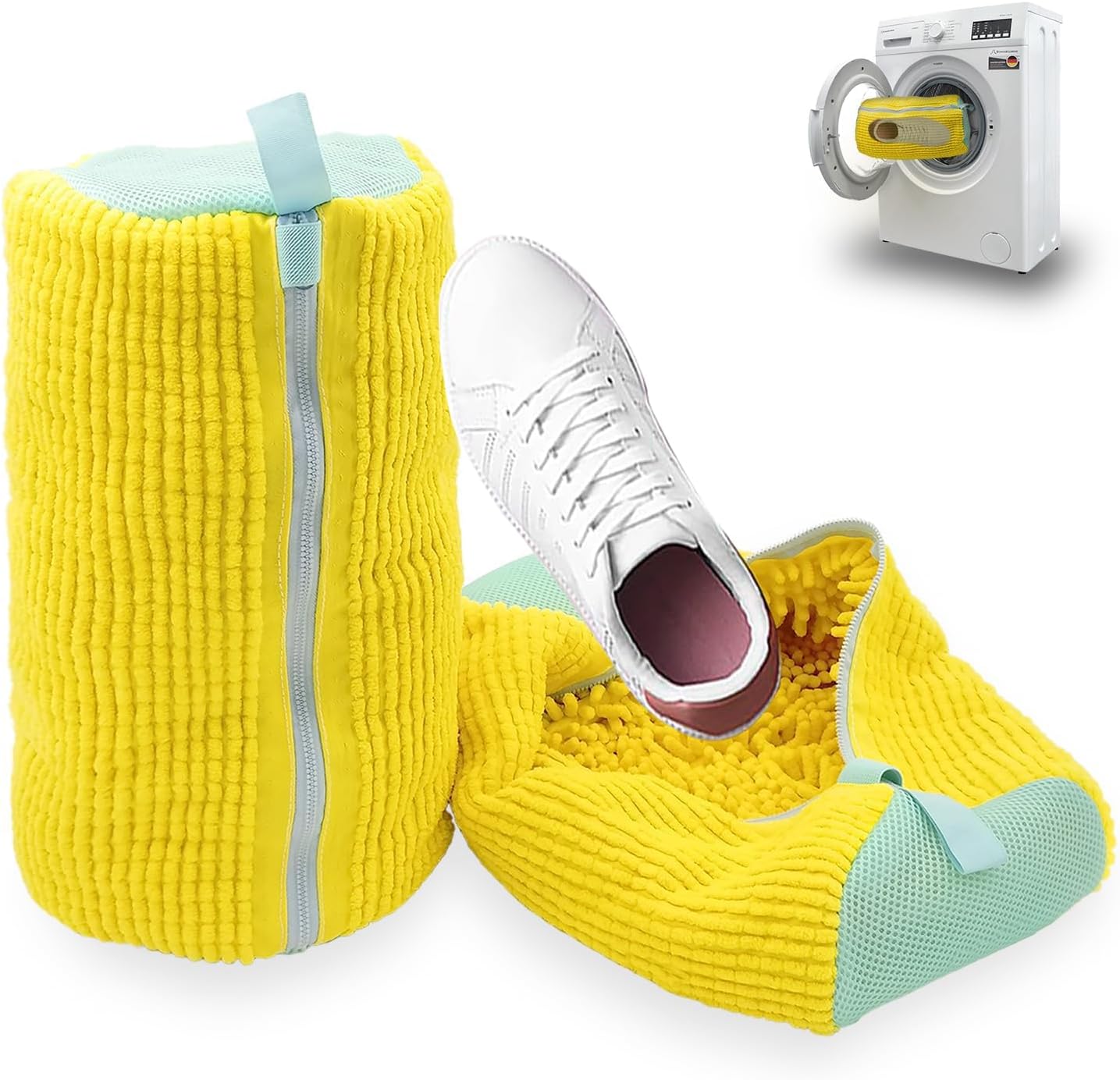🧼 Bolsas para Lavar Zapatillas en Lavadora (Pack de 2) – Amarillo